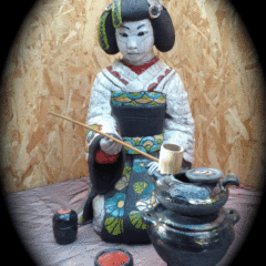 sculpture geisha-Cérémonie du thé-Emmanuelle Not
