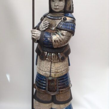 sculpture raku-Zenji le samouraï-Emmanuelle Not