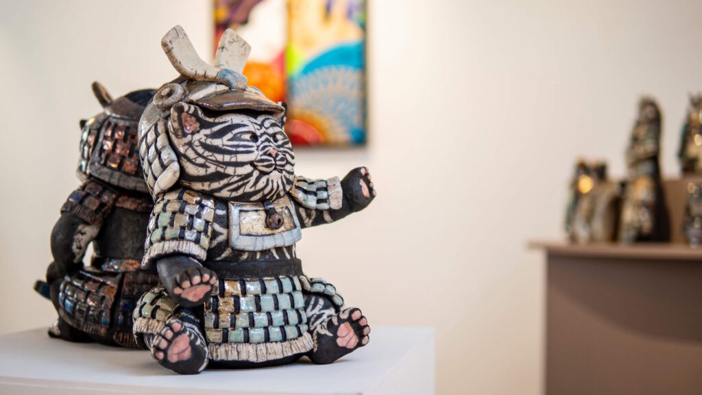 Exposition Sanary - Sculptures raku - Emmanuelle Not- photo Valentin Fesquet