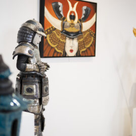 Samouraï - Akira - sculpture raku -Emmanuelle Not