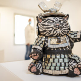 Chamouraï - sculpture raku -Emmanuelle Not