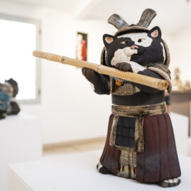 Chamouraï - sculpture raku -Emmanuelle Not